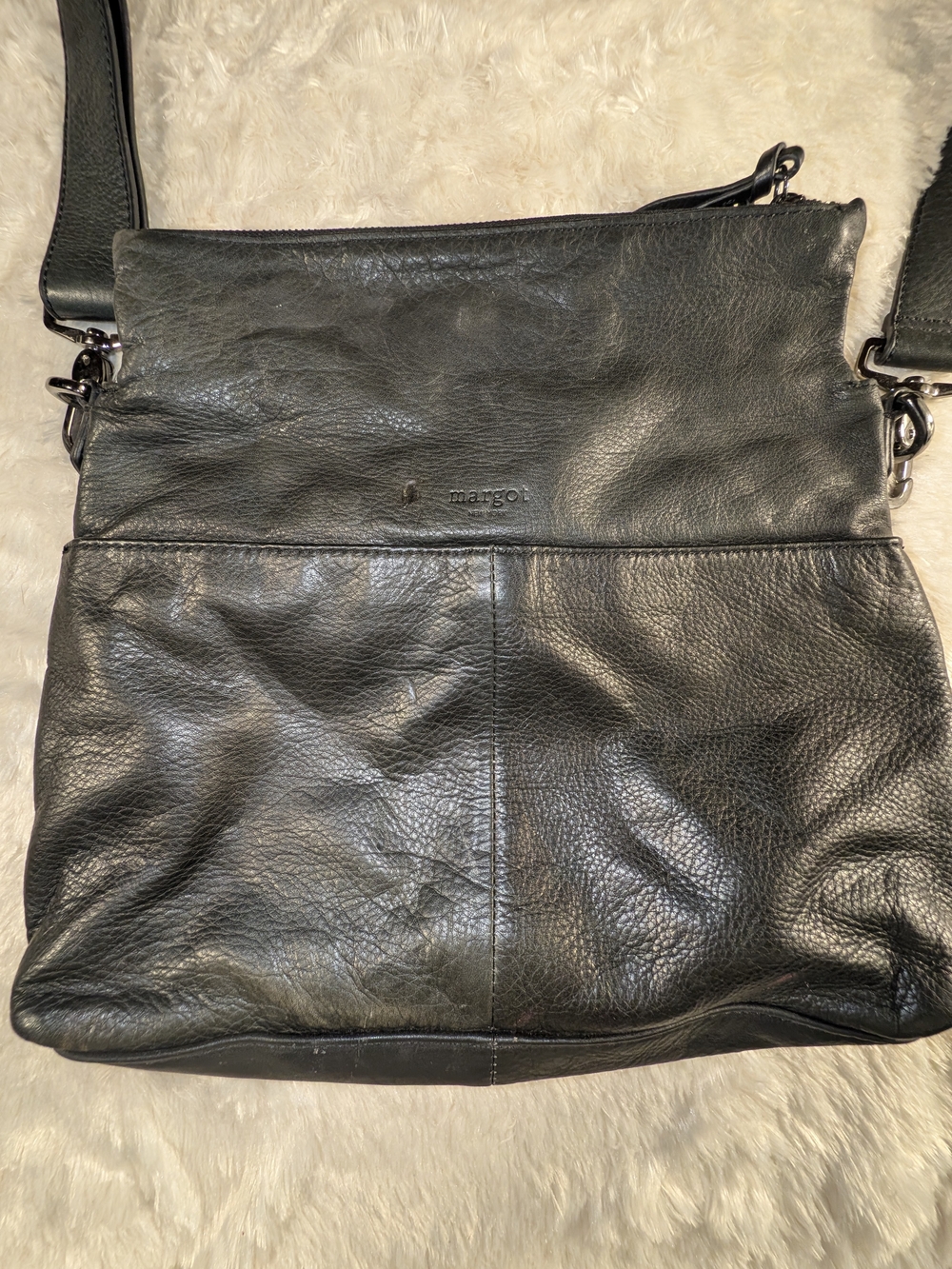 Margot Black Leather Crossbody Bag.Soft Leather